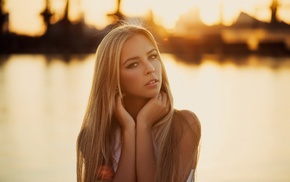 girl, face, portrait, blonde
