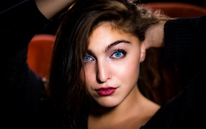 portrait, blue eyes, face, girl