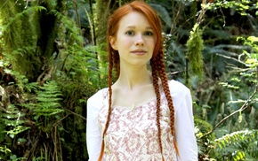DollyLittle, braids, white clothing, redhead