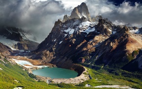 lake, mountain, landscape