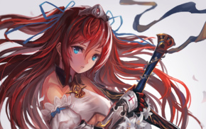 redhead, anime, sword, anime girls, artwork