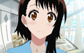 short hair, anime, Nisekoi, Onodera Kosaki, school uniform, brown eyes