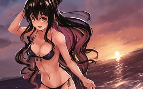 bikini, brunette