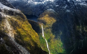 landscape, nature, waterfall