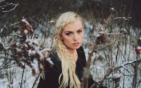 snow, photography, girl outdoors, girl, blonde, nature