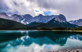 Alberta, water, Canada, nature, lake, mountain