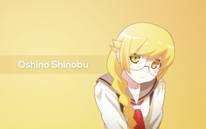 anime girls, anime, school uniform, blonde, Monogatari Series, Oshino Shinobu