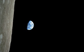 space, Earth, moon