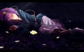 Komeiji Satori, Touhou, lilly, purple hair, water lilies