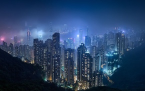 city lights, Hong Kong