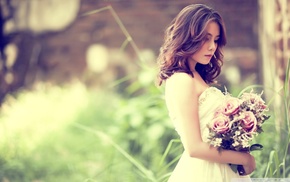 girl, white dress, dress