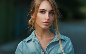 portrait, girl, blue eyes, closeup, blonde, face