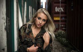 blonde, portrait, face, girl