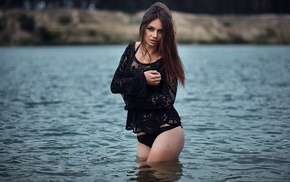 river, wet body, girl