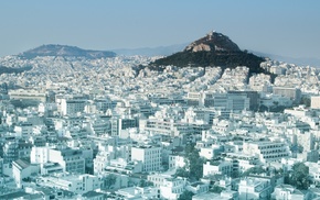 building, hill, landscape, cityscape, Athens