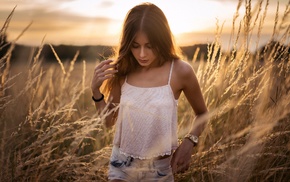 sunset, jean shorts, girl, girl outdoors