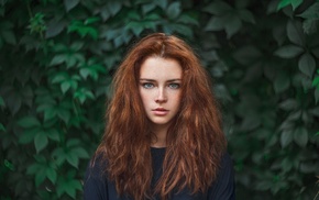 redhead, girl, face, portrait