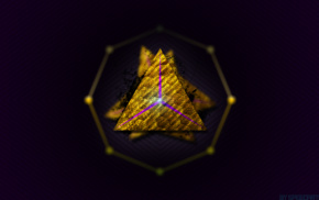 violet, gold, abstract, triangle