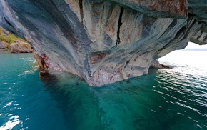 nature, Chile, turquoise, water, cave, landscape