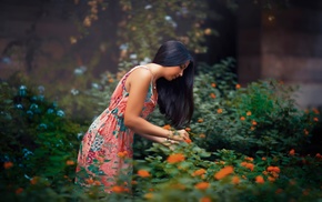 model, plants, girl