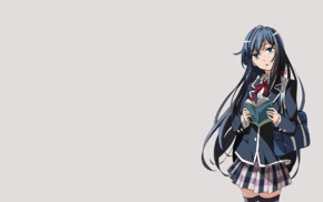 simple background, Yahari Ore no Seishun Love Comedy wa Machigatteir, school uniform, Yukinoshita Yukino