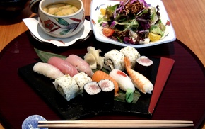 sushi, eating, food