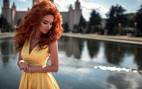 dress, Georgiy Chernyadyev, girl outdoors, girl, blurred, red nails