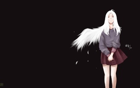 angel, original characters, wings, white hair