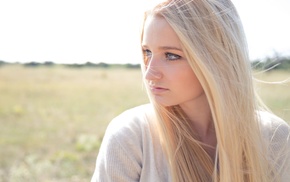 face, blonde, looking away, portrait, girl