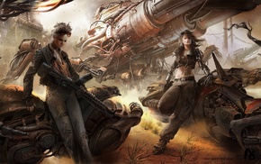 apocalyptic, artwork, spaceship, girl