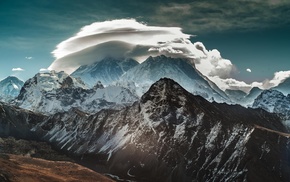 mountain, landscape, clouds