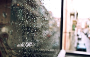 water on glass, rain