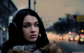 face, girl, urban, headphones