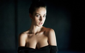 cleavage, model, girl, face, Alla Berger, portrait