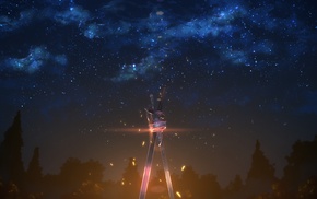 sky, stars, night, anime, Sword Art Online, Yuuki Tatsuya