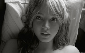 girl, monochrome