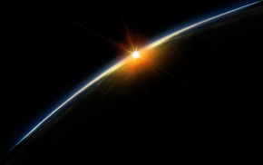 Earth, space, sunrise