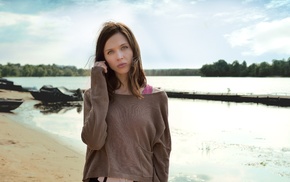 brunette, girl outdoors