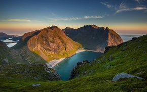shadow, sky, nature, mountain, coast, Norway