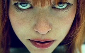 redhead, face, girl, closeup