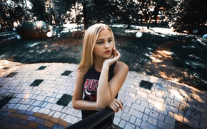girl, Alla Emelyanova, model, portrait, blonde, looking away