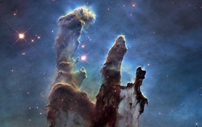 Pillars of Creation, stars, nebula, space