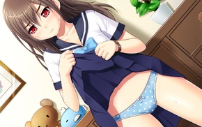 visual novel, Tonari no Puu, san, Hanano Misaki, school uniform, lifting skirt