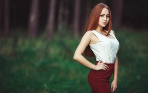 skirt, redhead, girl, portrait