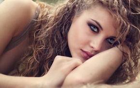 girl, face, curly hair