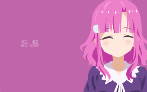 vectors, anime, pink background, Sakura Megumi, Gakkou Gurashi, anime girls