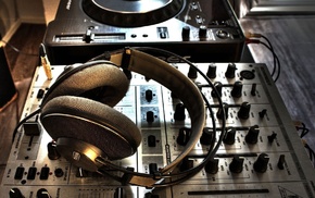 radio, headphones