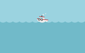 boat, minimalism, digital art, simple