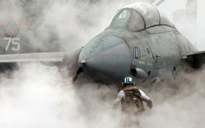 F, 14 Tomcat, military aircraft, smoke