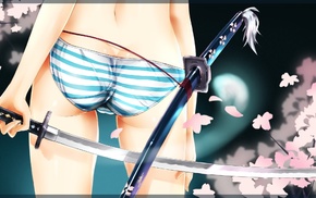 panties, Touhou, sword, anime, Konpaku Youmu, ass